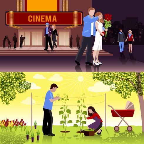 Couples People Flat Compositions  vector