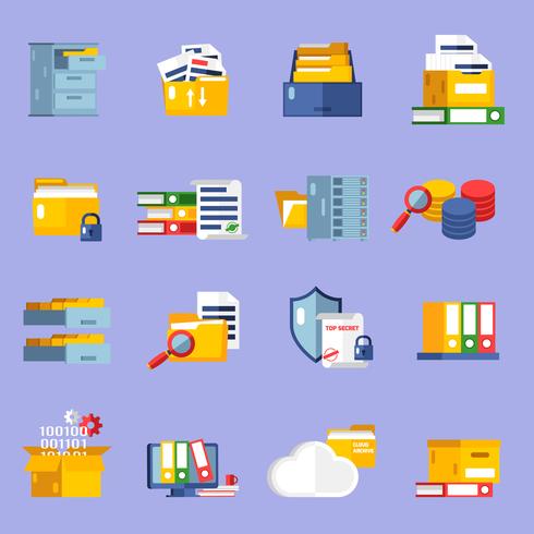 Archive Icons Set vector