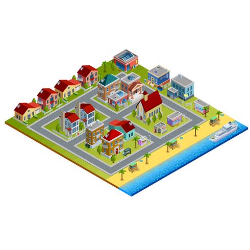 Isometric City Illustration vector
