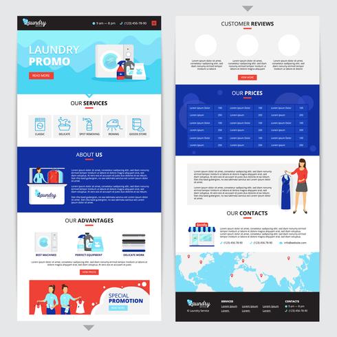 Laundry Service Web Page Set  vector