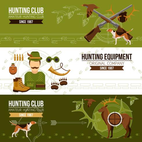 Hunting Horizontal Banners vector