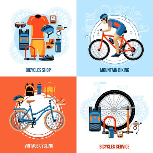 Biking 2x2 Design Concept  vector