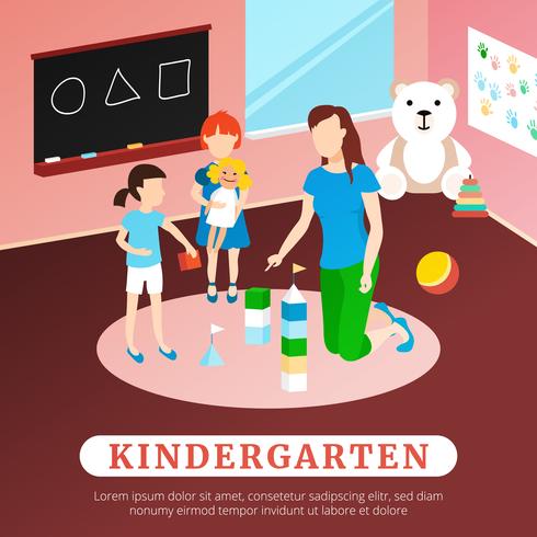 Kindergarten Poster Illustration  vector