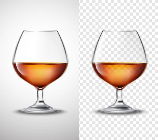 Vaso De Vino Con Banners De Alcohol Transparentes vector