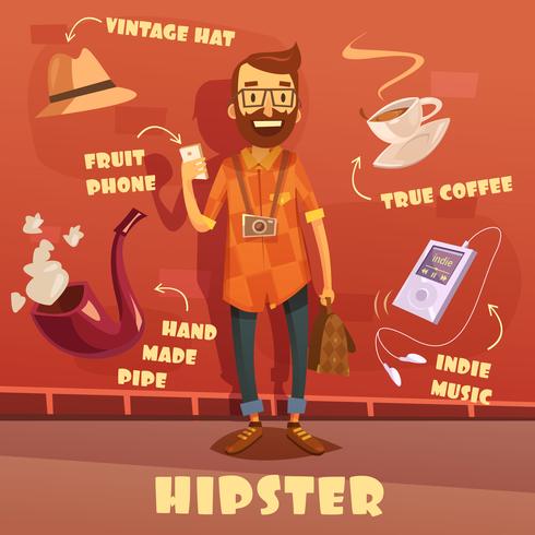 Hipster Character Illustration  vector