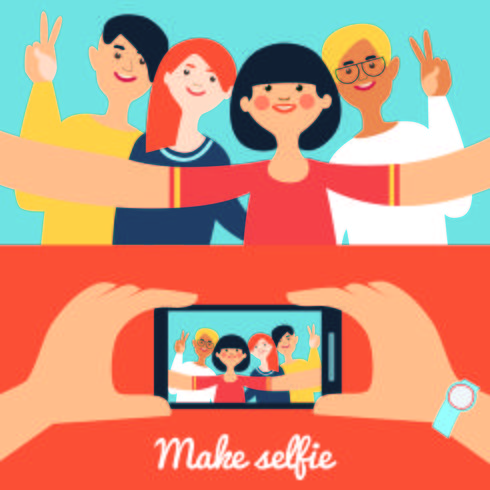 Selfie Photo Of Friends Banners vector