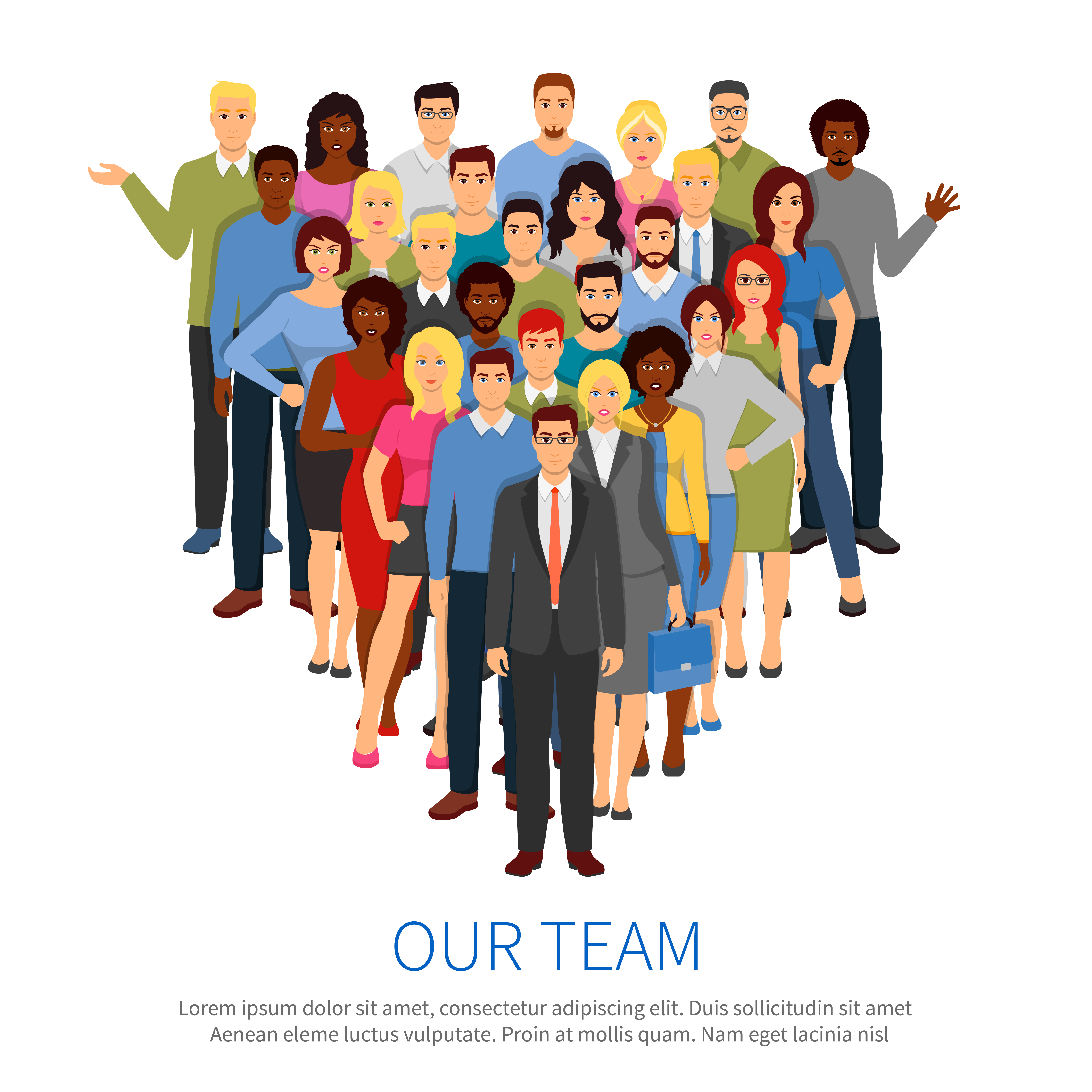 Download Crowd Professional People Team Flat Poster - Download Free ...