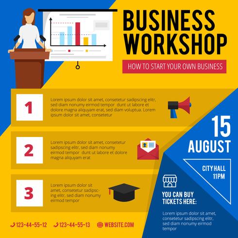 Business Training Workshop Announcement Poster vector