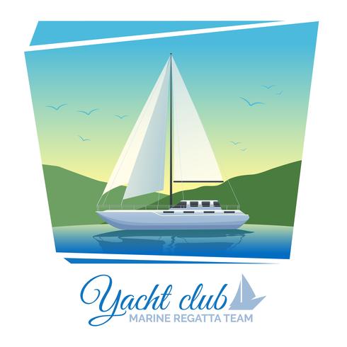 Yacht club poster vector