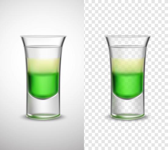 Alcohol  Drinks Colored Glassware Transparent Banners  vector