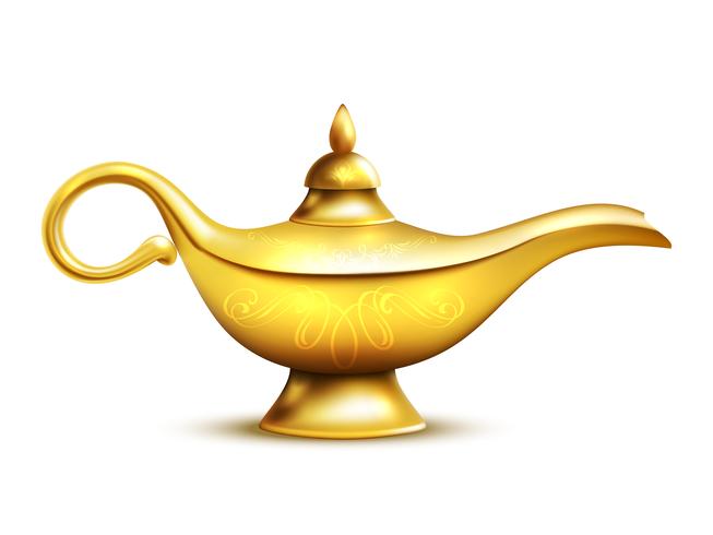 Aladdin Lamp Isolated Icon vector