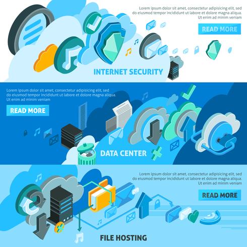 Cloud Services Banners Set  vector