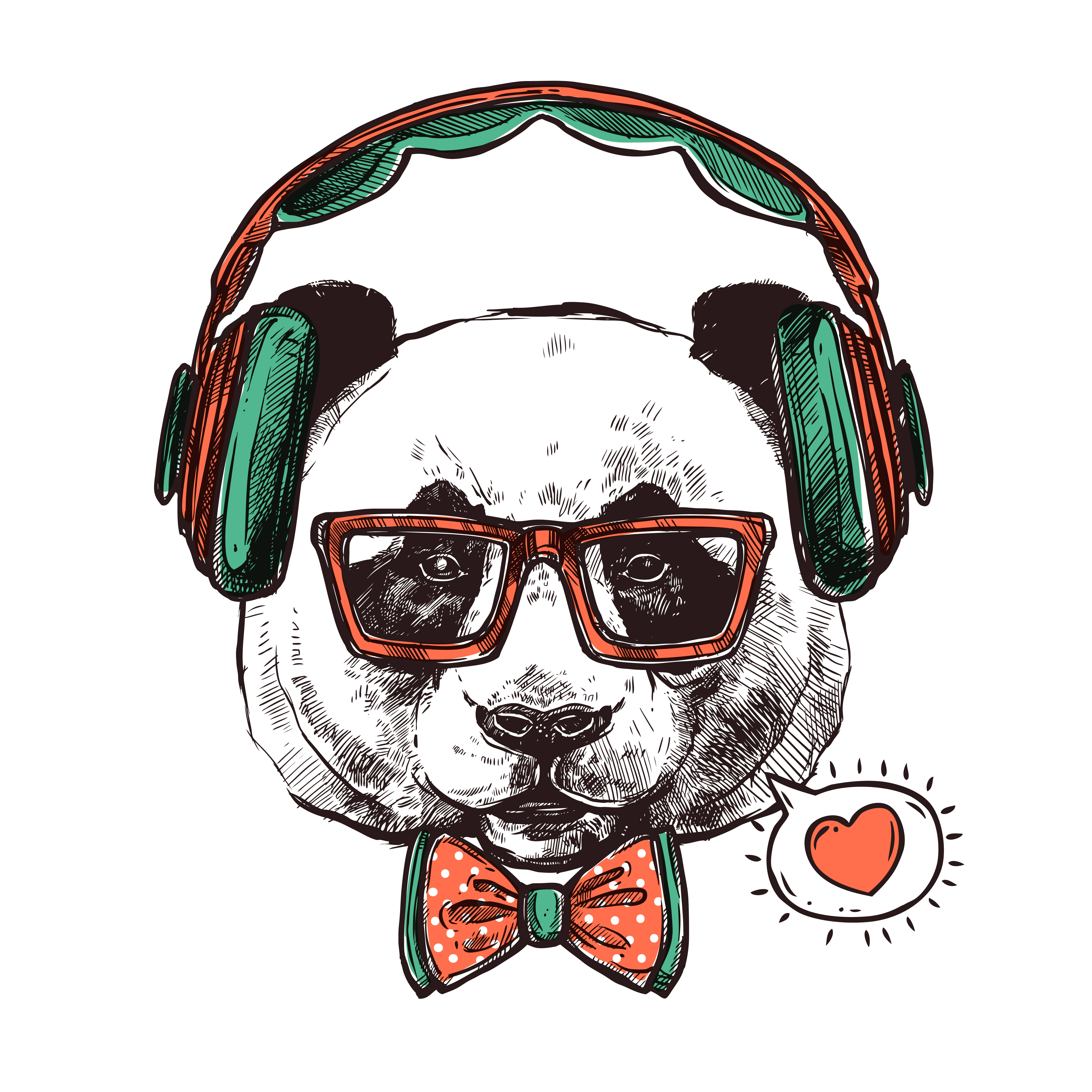 Hipster Portrait Animals 477108 Vector Art At Vecteezy