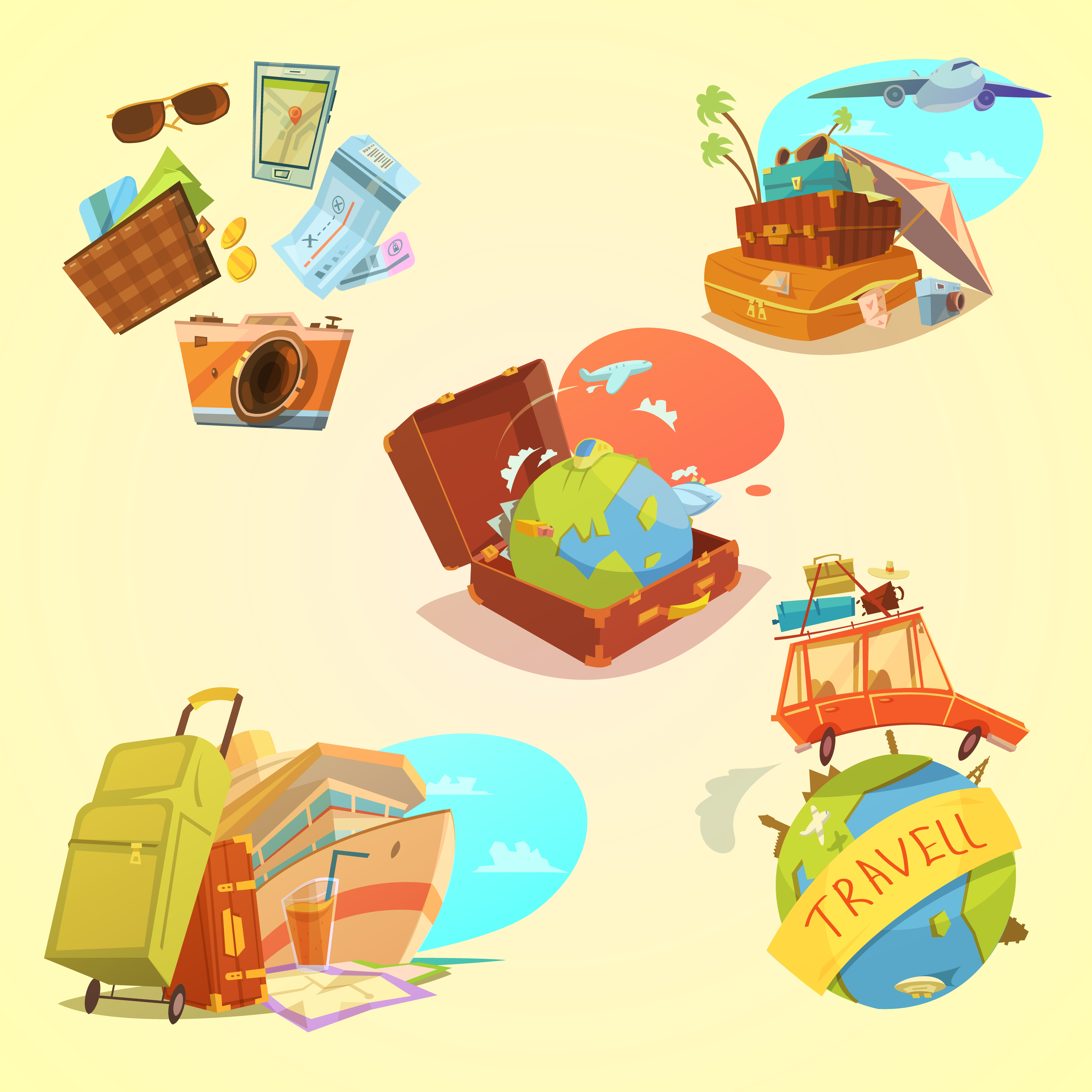 travel cartoon illustration