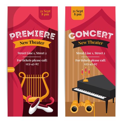 Theatre Poster Banners Set  vector