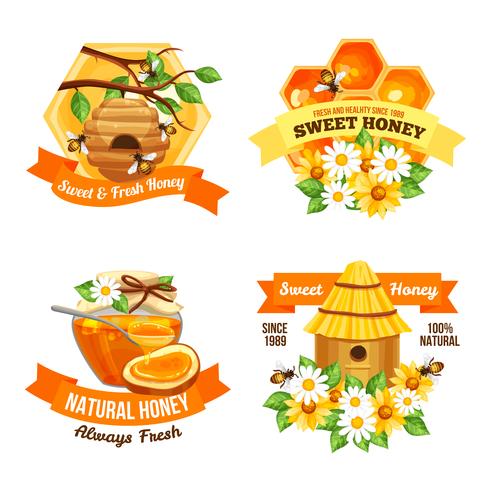 Honey Advertising Labels vector