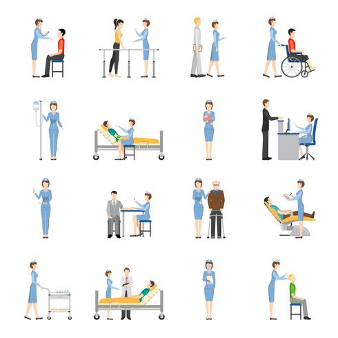 Nurse Health Care Decorative Icons vector