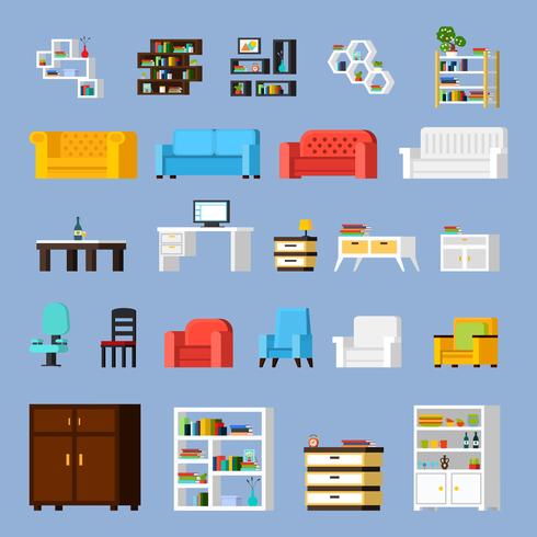 Icons Set Of Interior Elements vector