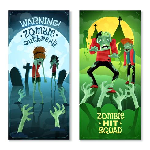 Zombie Banners Set vector