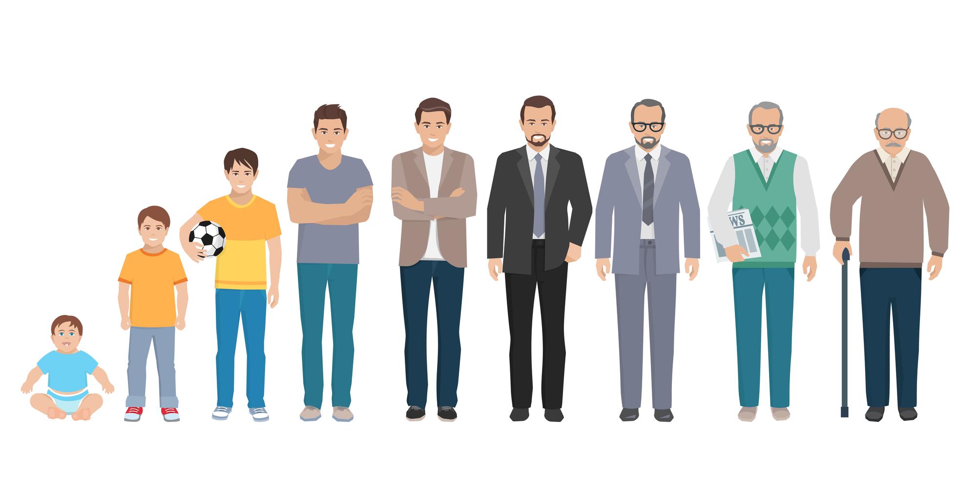 All Age Generation Men Set 477265 Vector Art at Vecteezy