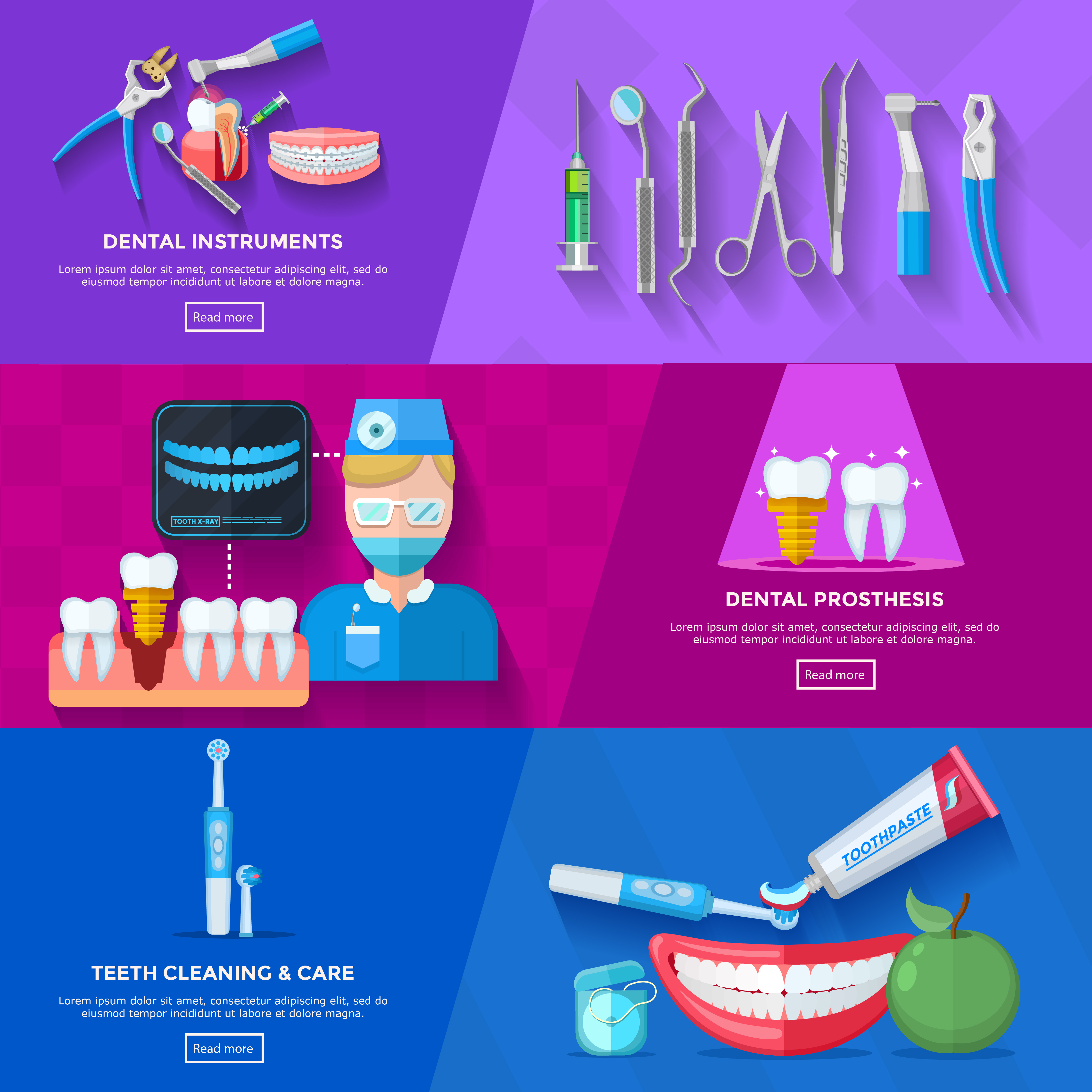 Flat Banner Dentist 477328 Vector Art at Vecteezy