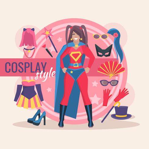 Cosplay Character Pack para niña vector