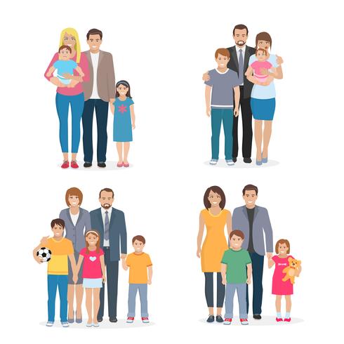 Family Flat Concept vector