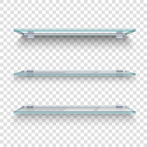 Glass Shelves Transparent Background vector