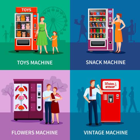 Stylish Colorful Vending Machines  vector