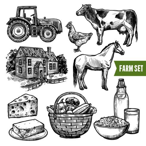 Organic Farm Set vector