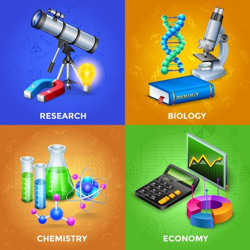 Science 2x2 Design Concept Set vector