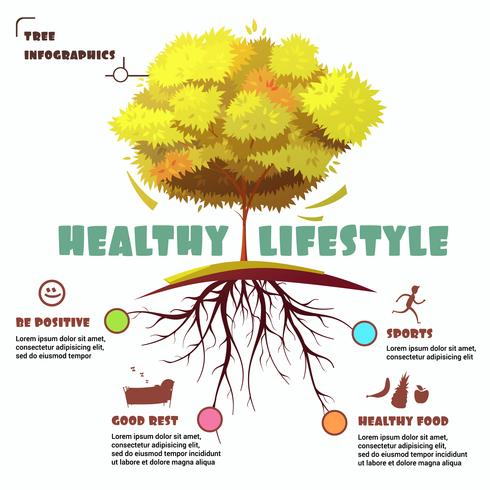 Tree With Root Infographic Illustration vector