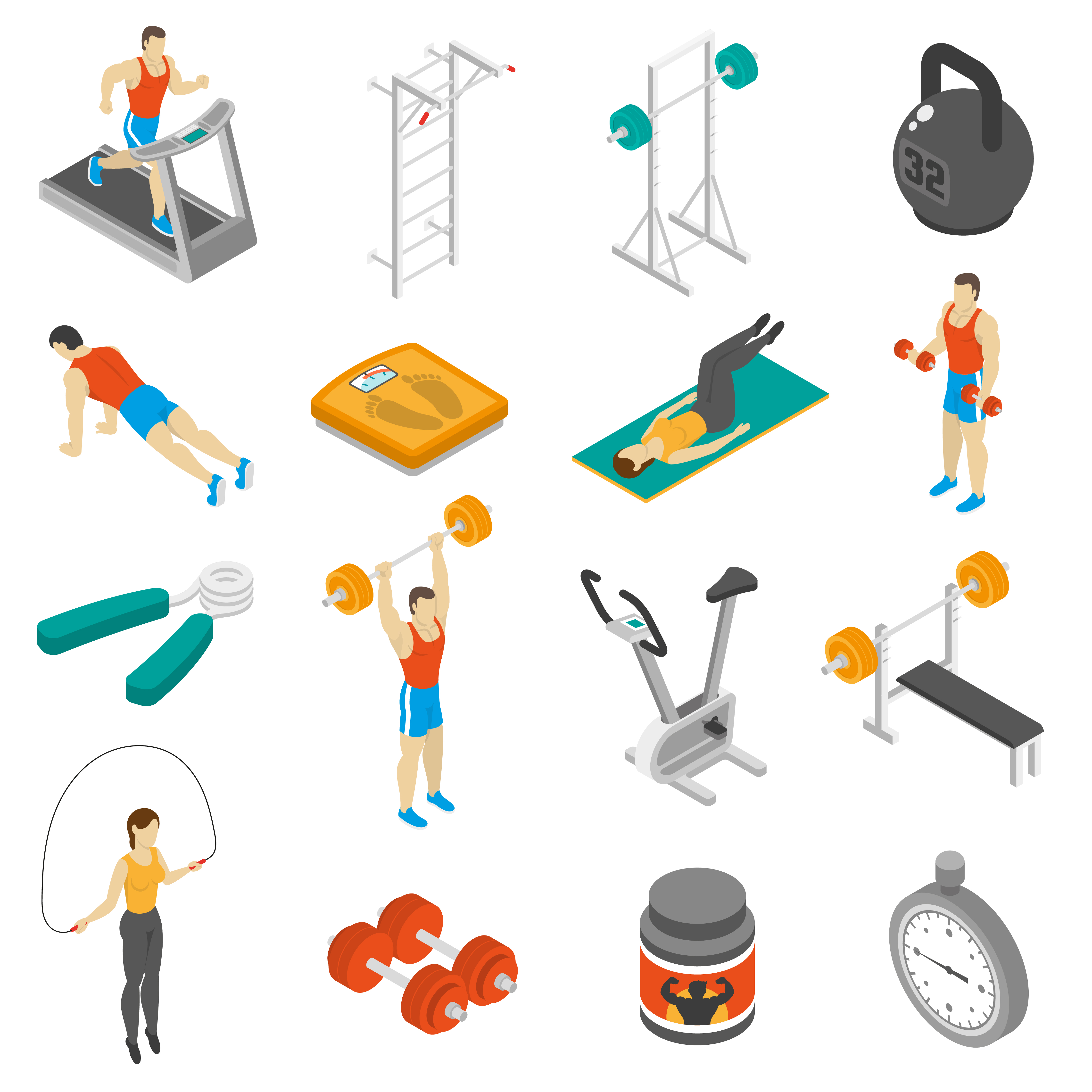 gym vector icons