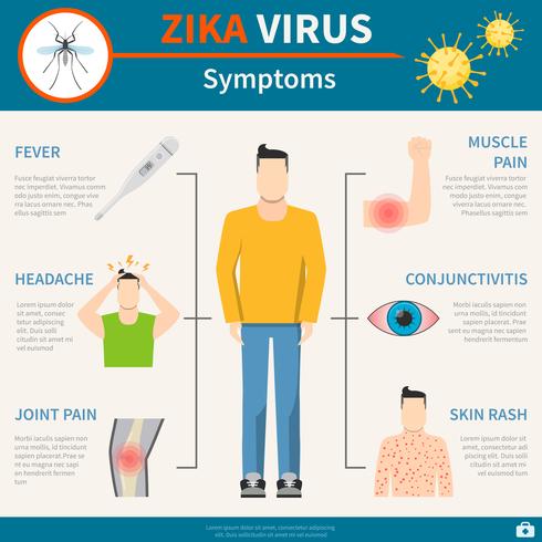 Zika Virus Symptoms Set vector