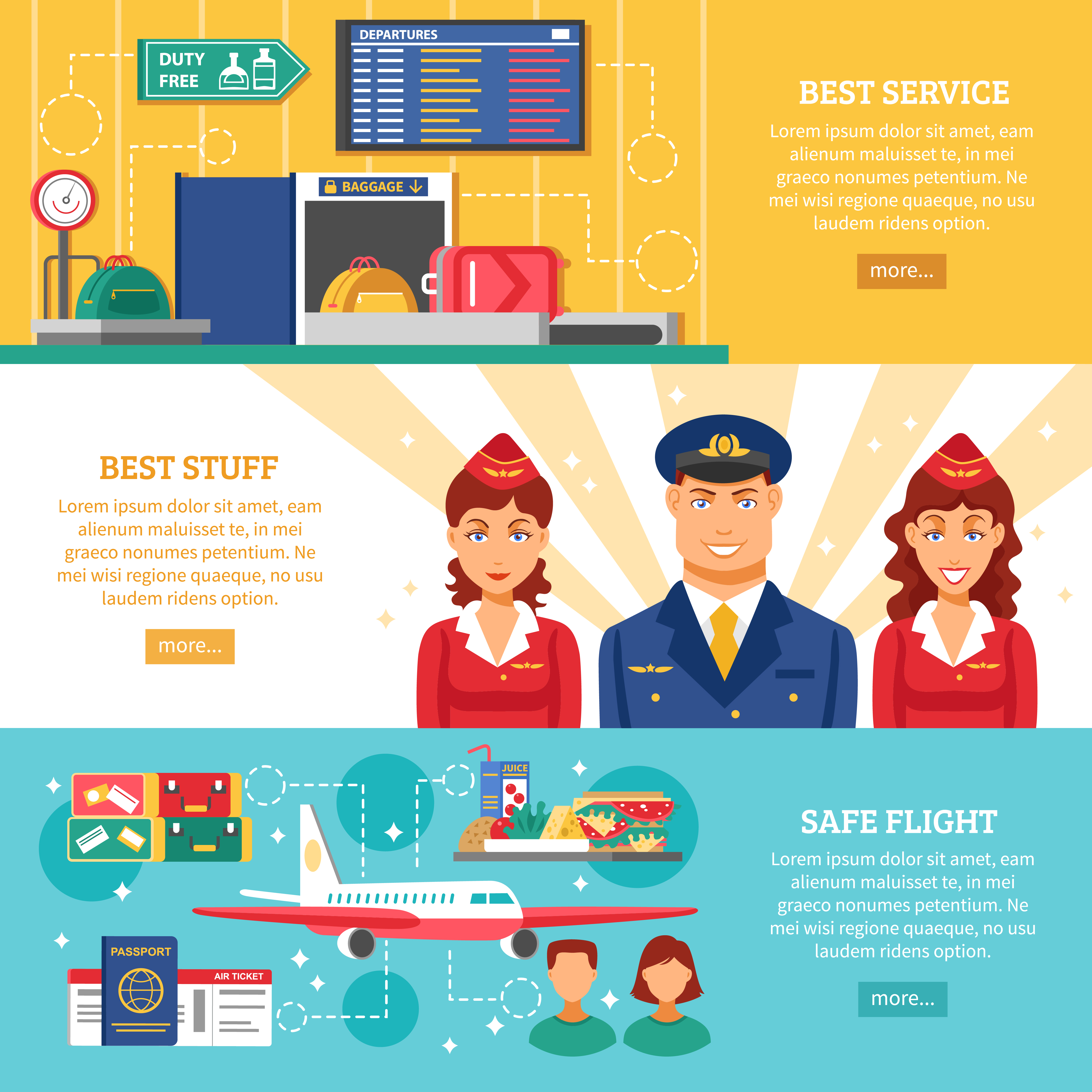 Airport Banner Set Download Free Vectors Clipart Graphics