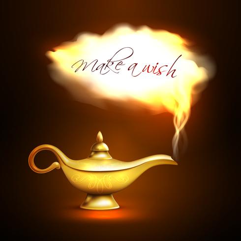 Aladdin Lamp Cloud Concept vector