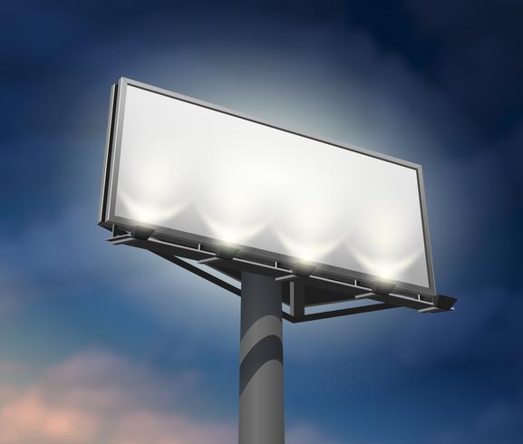 Billboard lighted night image vector