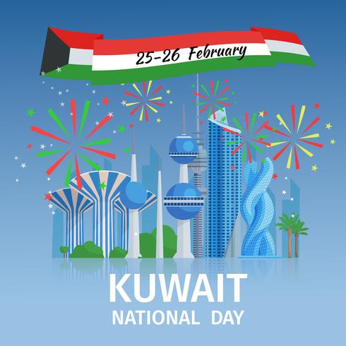 Cartel del día nacional de Kuwait vector