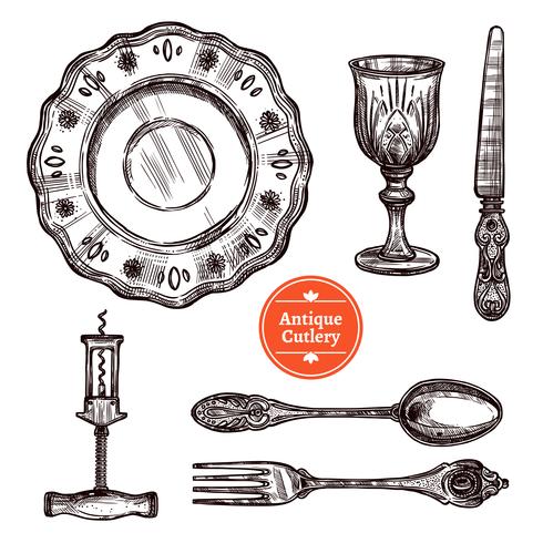 Antique Cutlery Set vector