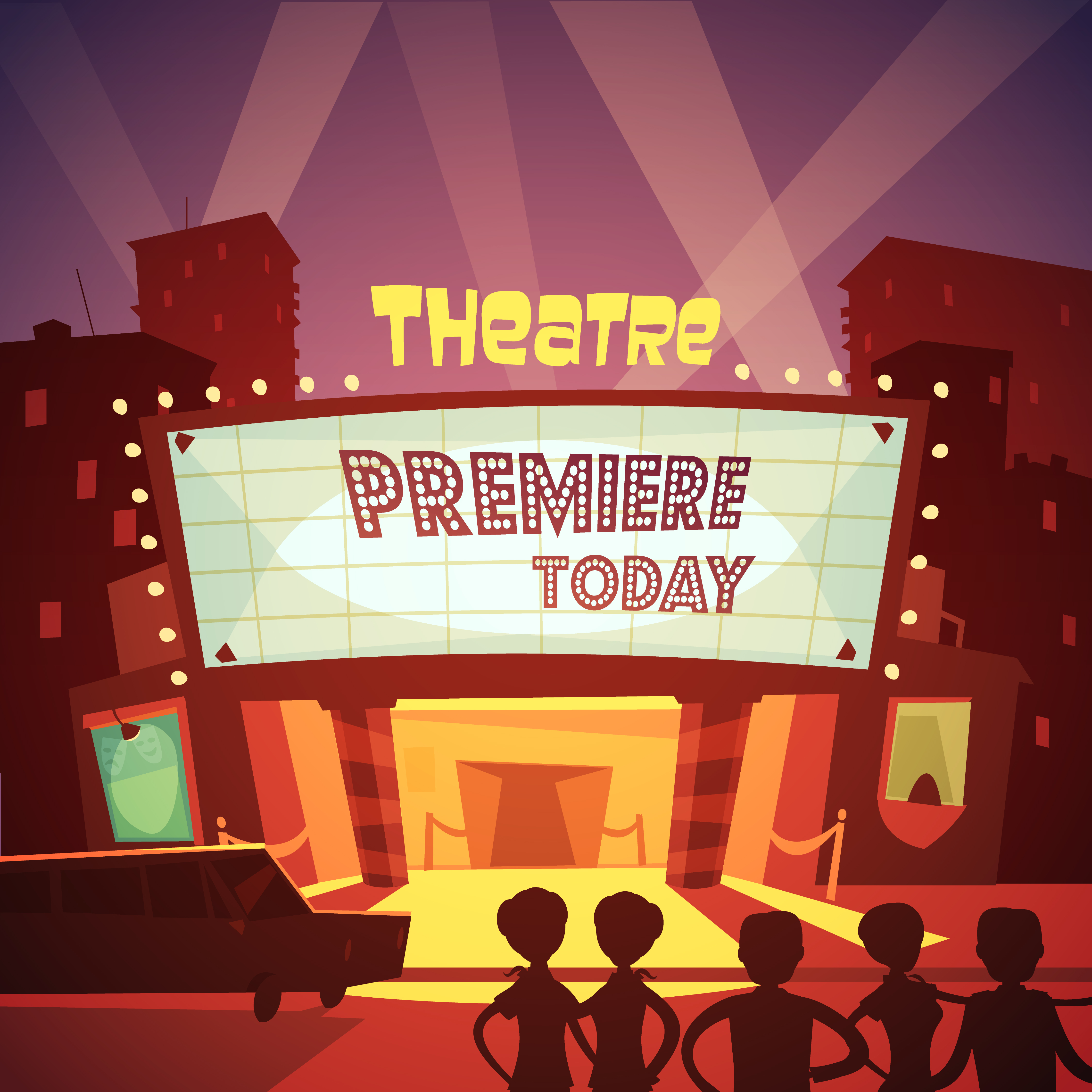 Theater Clip Art
 Theatre Building Illustration Vector Art at Vecteezy
