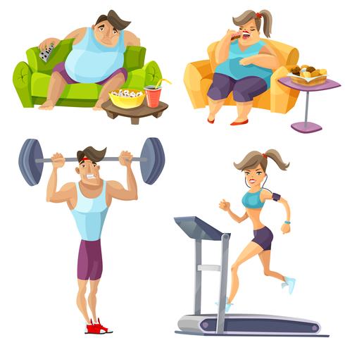 Obesity And Health Set vector