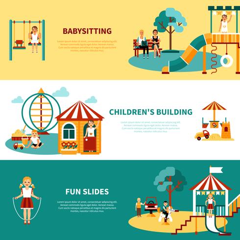 Playground Flat Banner vector