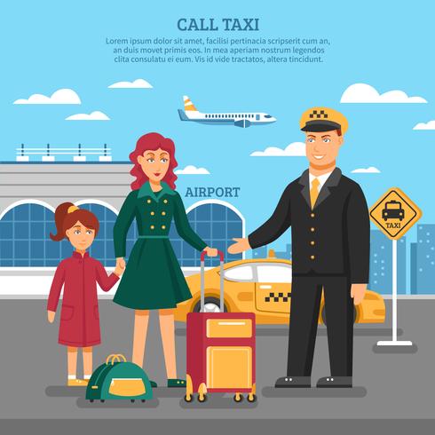 Ilustración de servicio de taxi vector