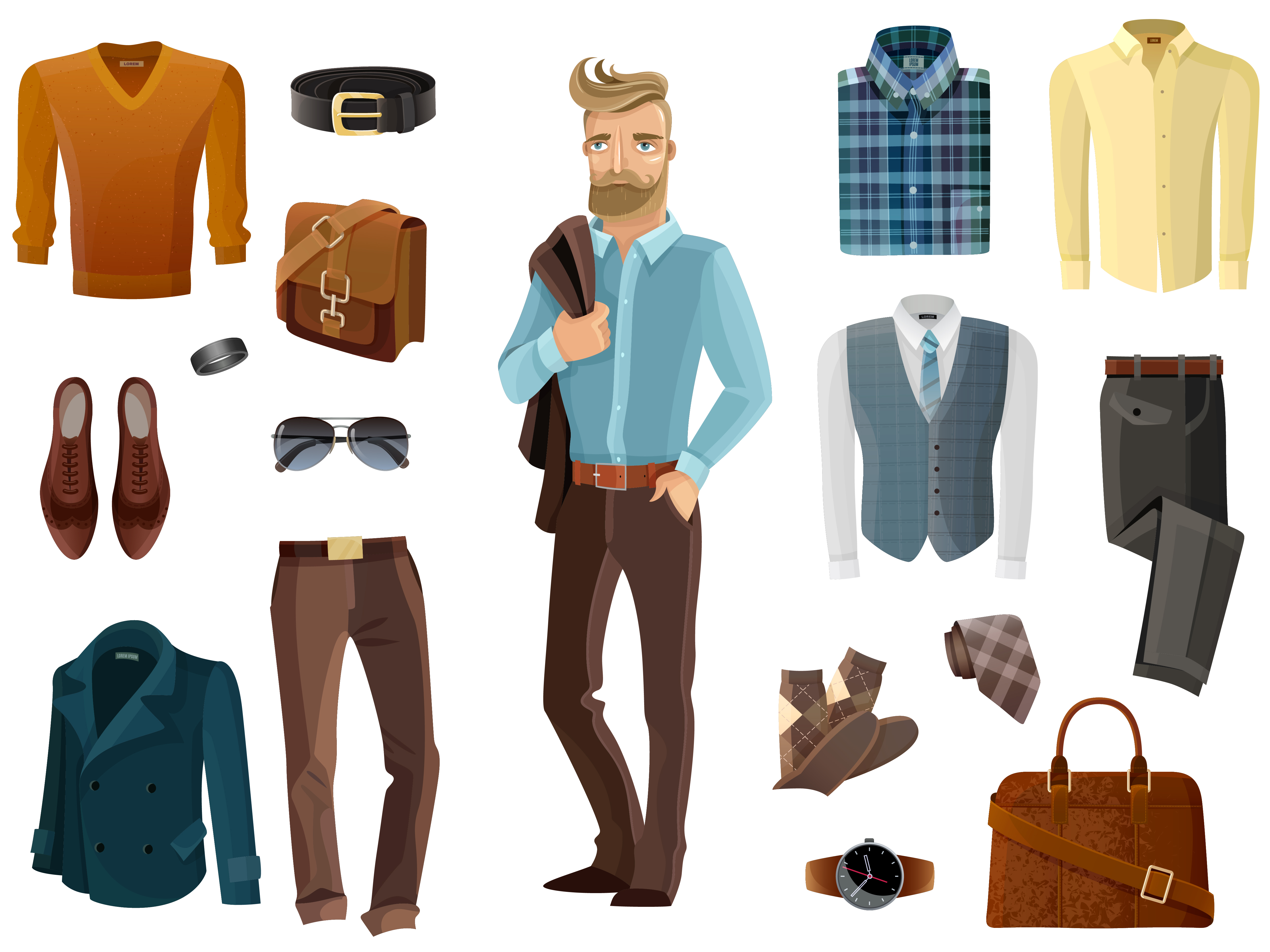 Fashion Man Set 477625 Vector Art at Vecteezy