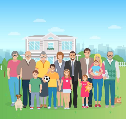 Big Family Illustration 477648 Vector Art at Vecteezy