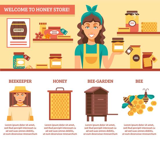 Beekeeping Honey Infographics vector