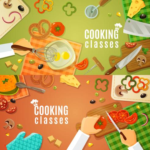 Cooking Classes Top View vector