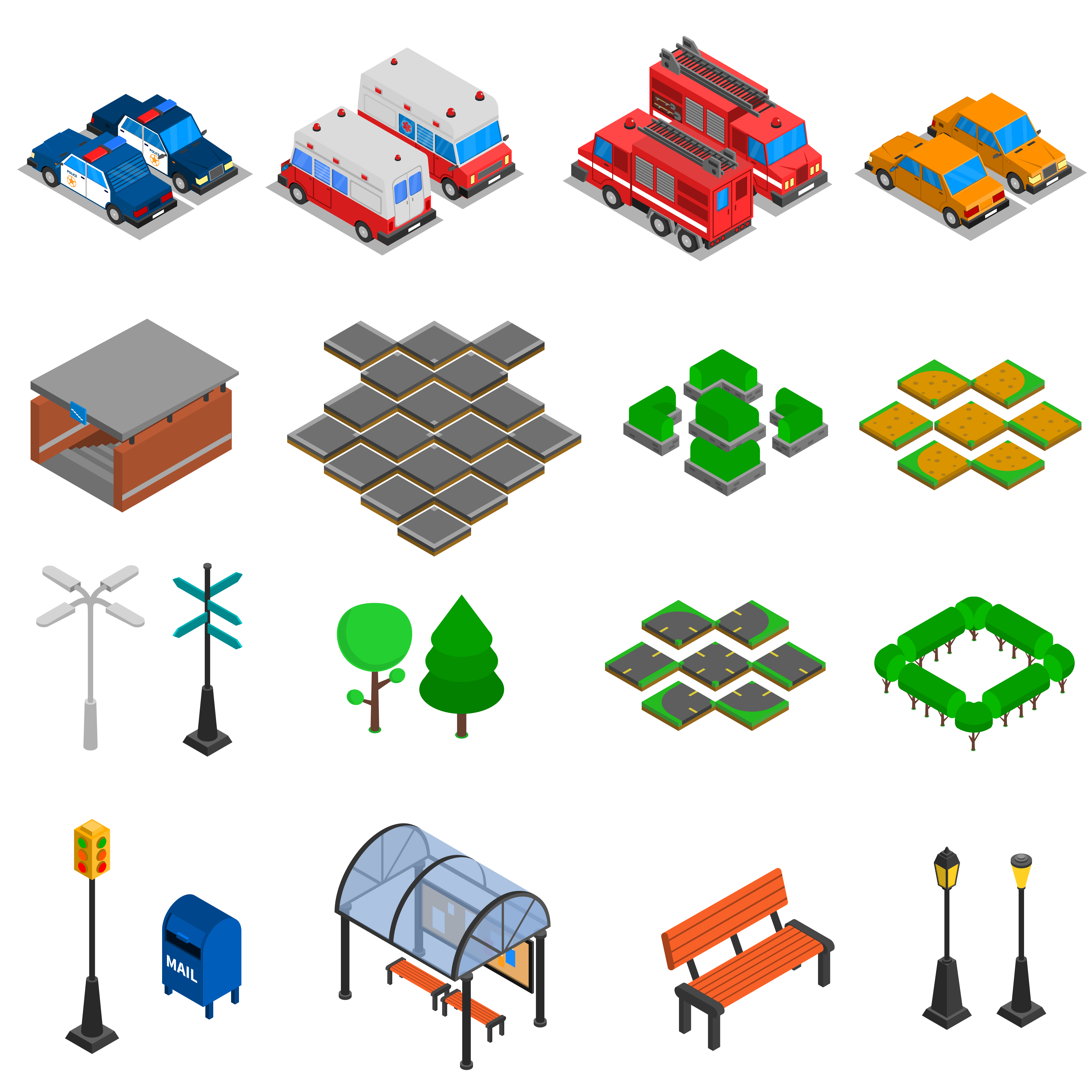 City Infrastructure Elements Set 477660 Vector Art at Vecteezy