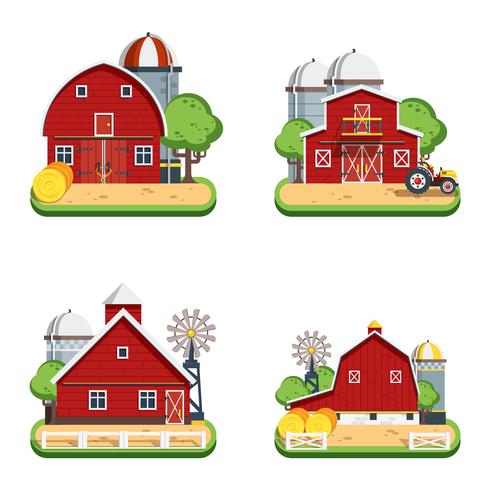 Farm Flat Isolated Decorative Icons vector