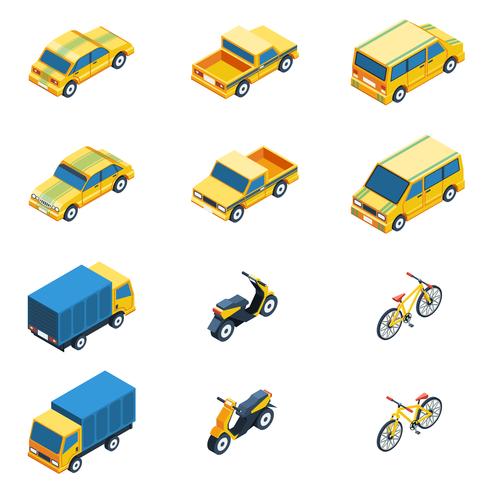 Transport Isometric Set vector